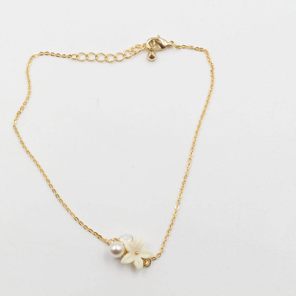 خلحال ورده ملون خلخال متوفر 2 لون ابيض ذهبي