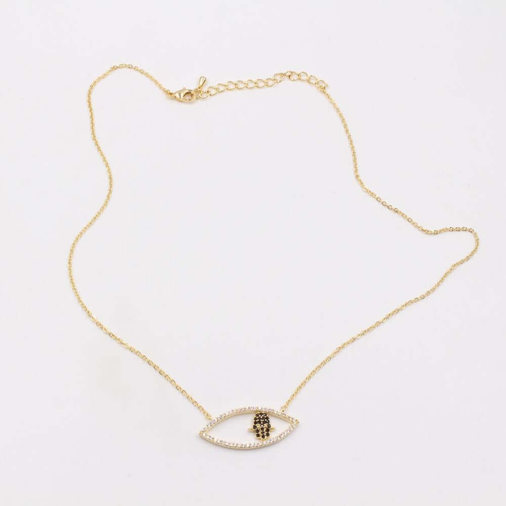 سلسال عين زركون كبير ذهبي سلسال متوفر 1 لون