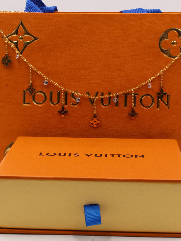 تشوكر لويس فيتون زركون فلاور ذهبي سلسال louis vuitton  