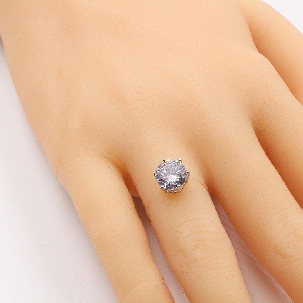 خاتم شفاف مدور زركون خواتم متوفر 1 لون