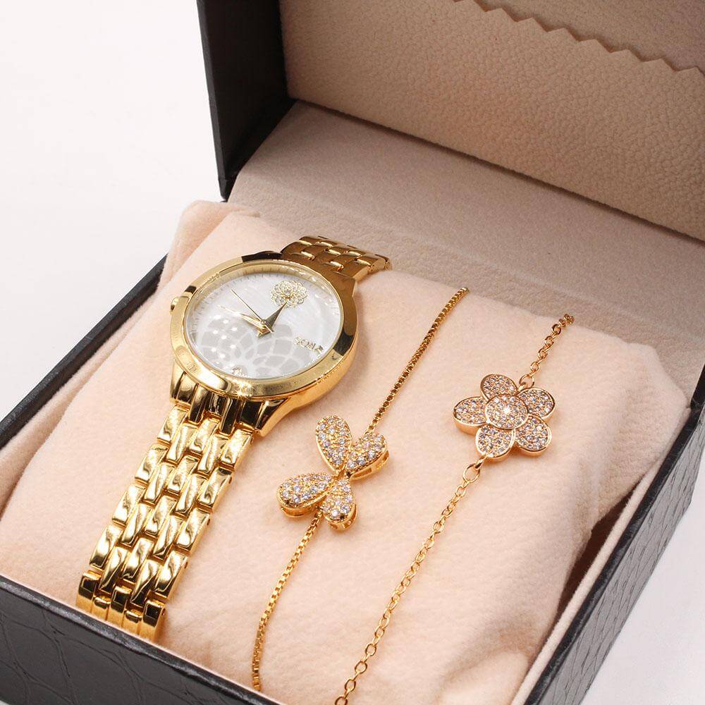ساعه زيروس واساور زركون اطقم ساعات متوفر 2 لون ذهبي