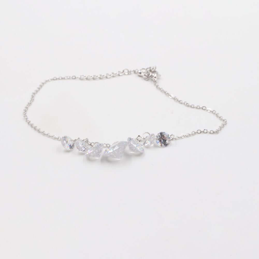 خلخال احجار زركون فضي - Jewel