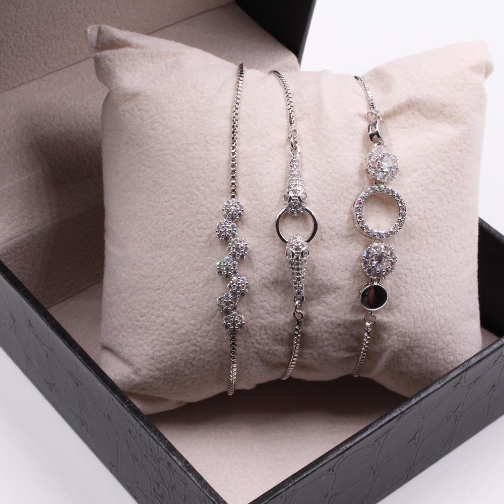 طقم اساور سحاب سنيك اند سيركل 3 قطع  - Jewel