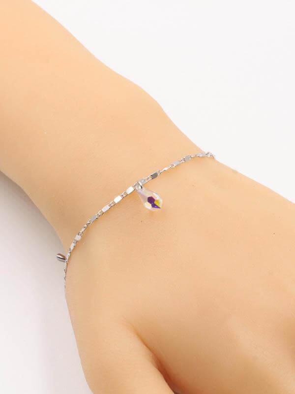 اسوارة ناعمة بفص دمعة سوارفسكي  - Jewel