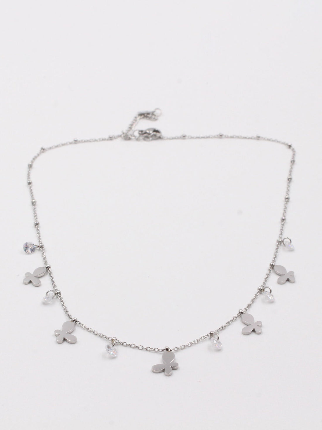 سلسال فراشة وزركون سلسال متوفر 4 لون فضي