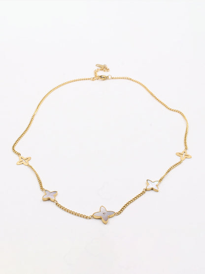 Louis Vuitton flower necklace - سلسال وردة لويس فيتون سلسال Jewel ذهبي  