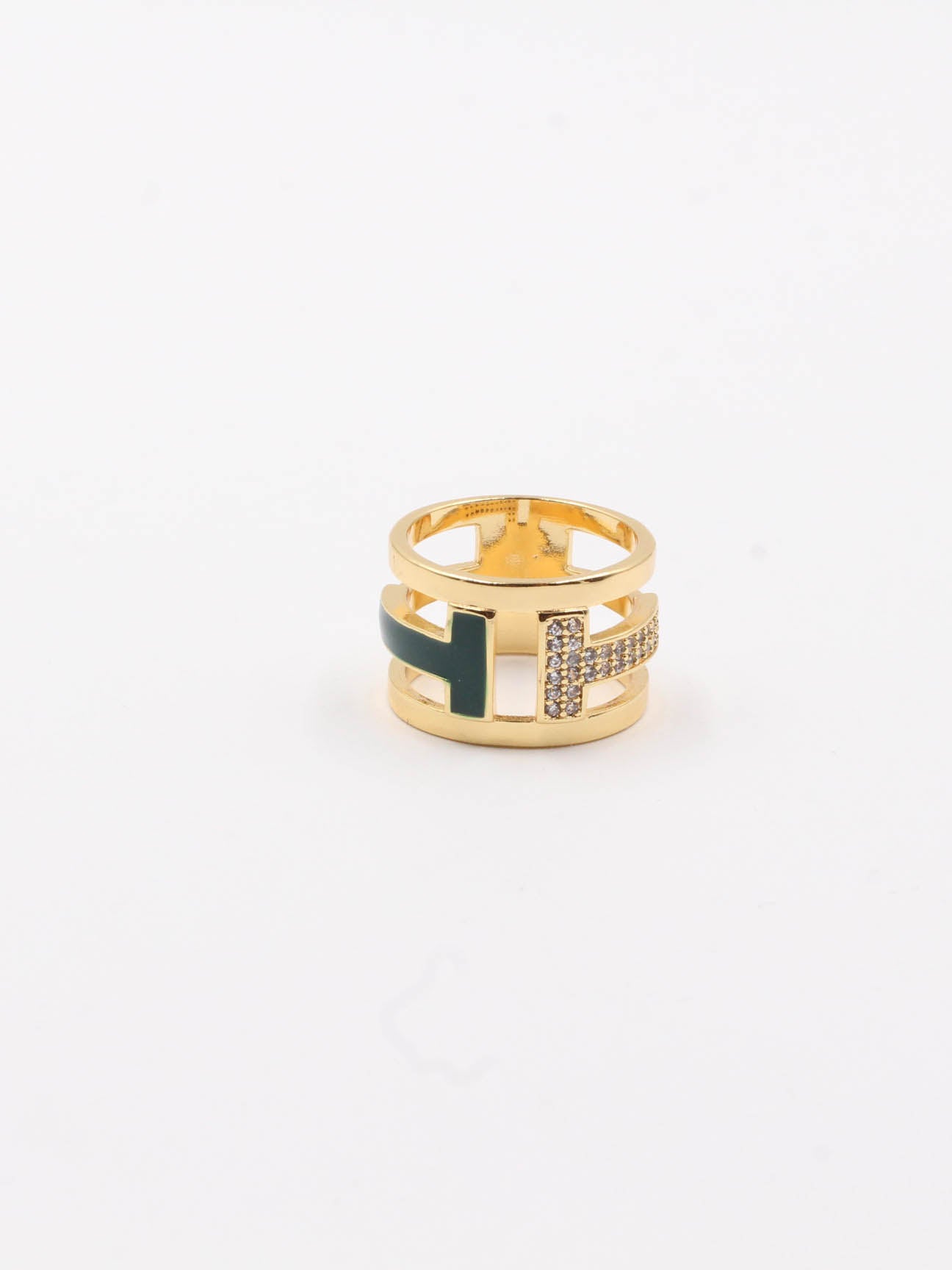 Tiffany colors ring - خاتم تيفاني ألوان خواتم Jewel اخضر ذهبي 7 