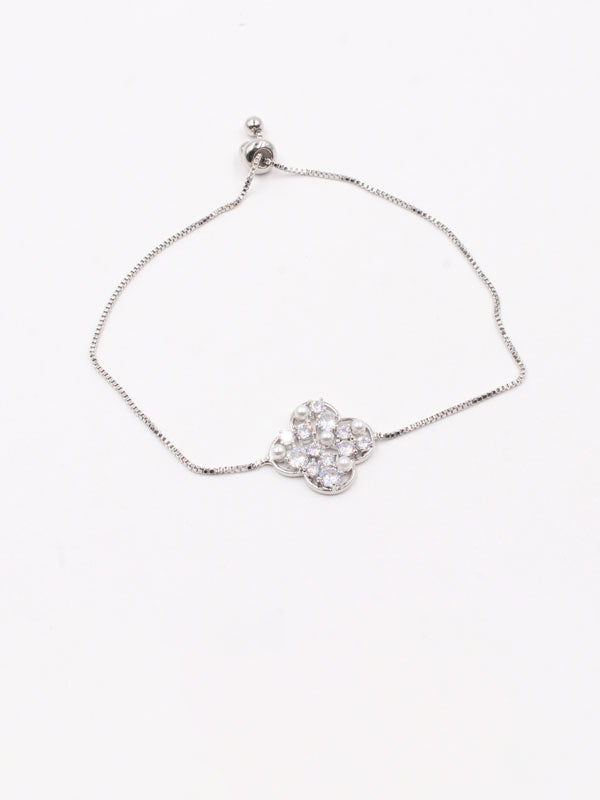 Van Cleef bracelet with pearls and zircon-اسوارة فان كليف لؤلؤ و زركون اسواره Jewel فضي  