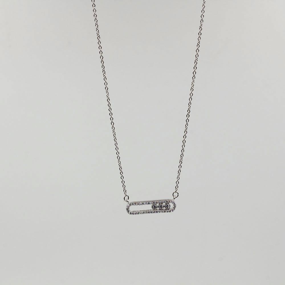 سلسال ميسيكا زركون متحرك صغير سلسال messika فضي