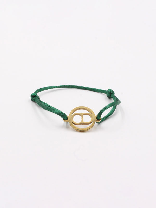 Dior bracelet with zirconia thread - أسوارة ديور خيط زركون اسواره Jewel أخضر ذهبي 