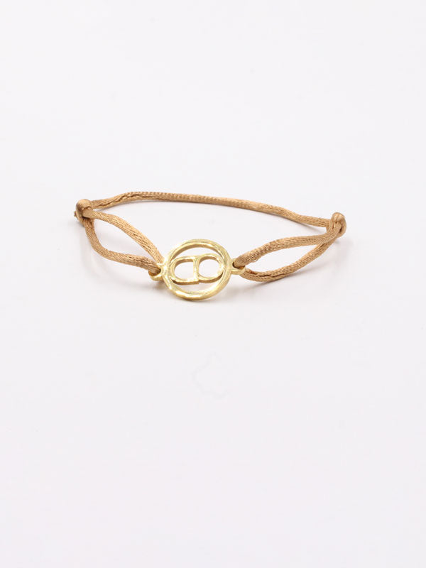 Dior bracelet with zirconia thread - أسوارة ديور خيط زركون اسواره dior بني ذهبي