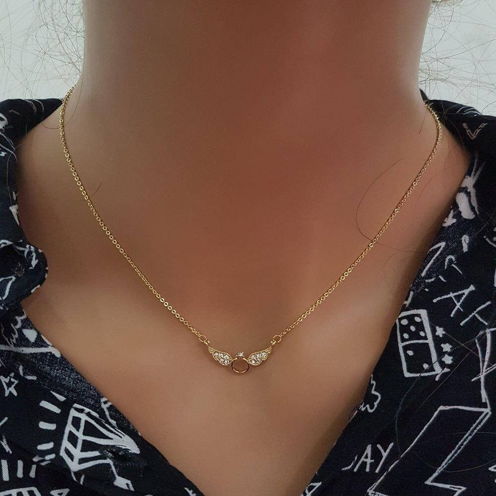 سلسال جناح تيفاني كريستال صغير سلسال tiffany