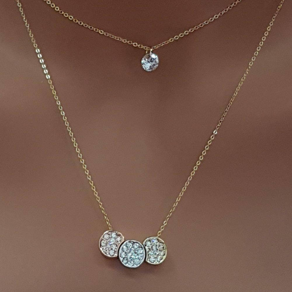 سلسال سيركلز طبقات بدوائر كريستال ملونه سلسال متوفر 2 لون