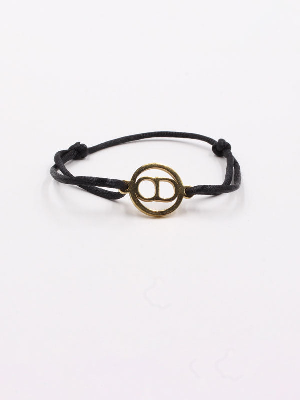 Dior bracelet with zirconia thread - أسوارة ديور خيط زركون اسواره Jewel أسود ذهبي 