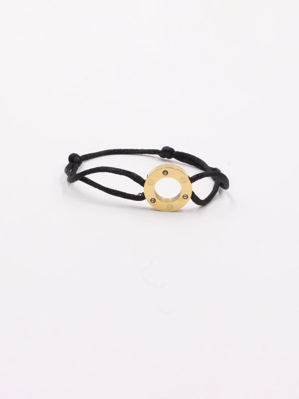 Cartier cubic zirconia bracelet - أسوارة كارتير خيط زركون اسواره Jewel أسود ذهبي  