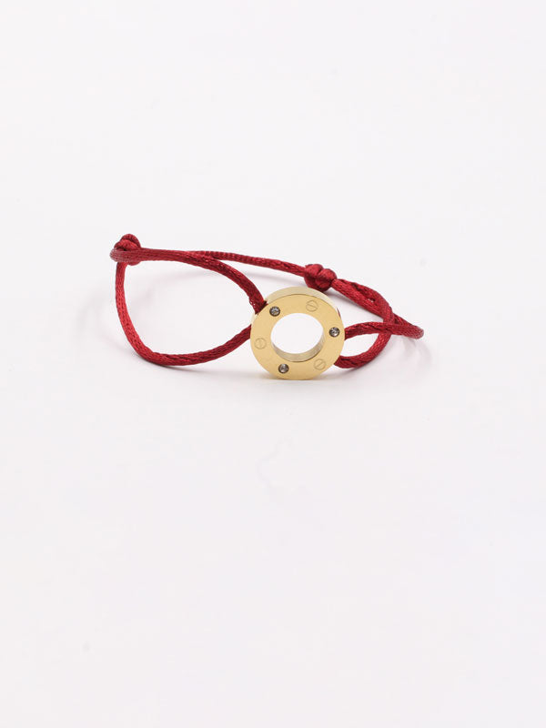 Cartier cubic zirconia bracelet - أسوارة كارتير خيط زركون اسواره Jewel أحمر ذهبي  