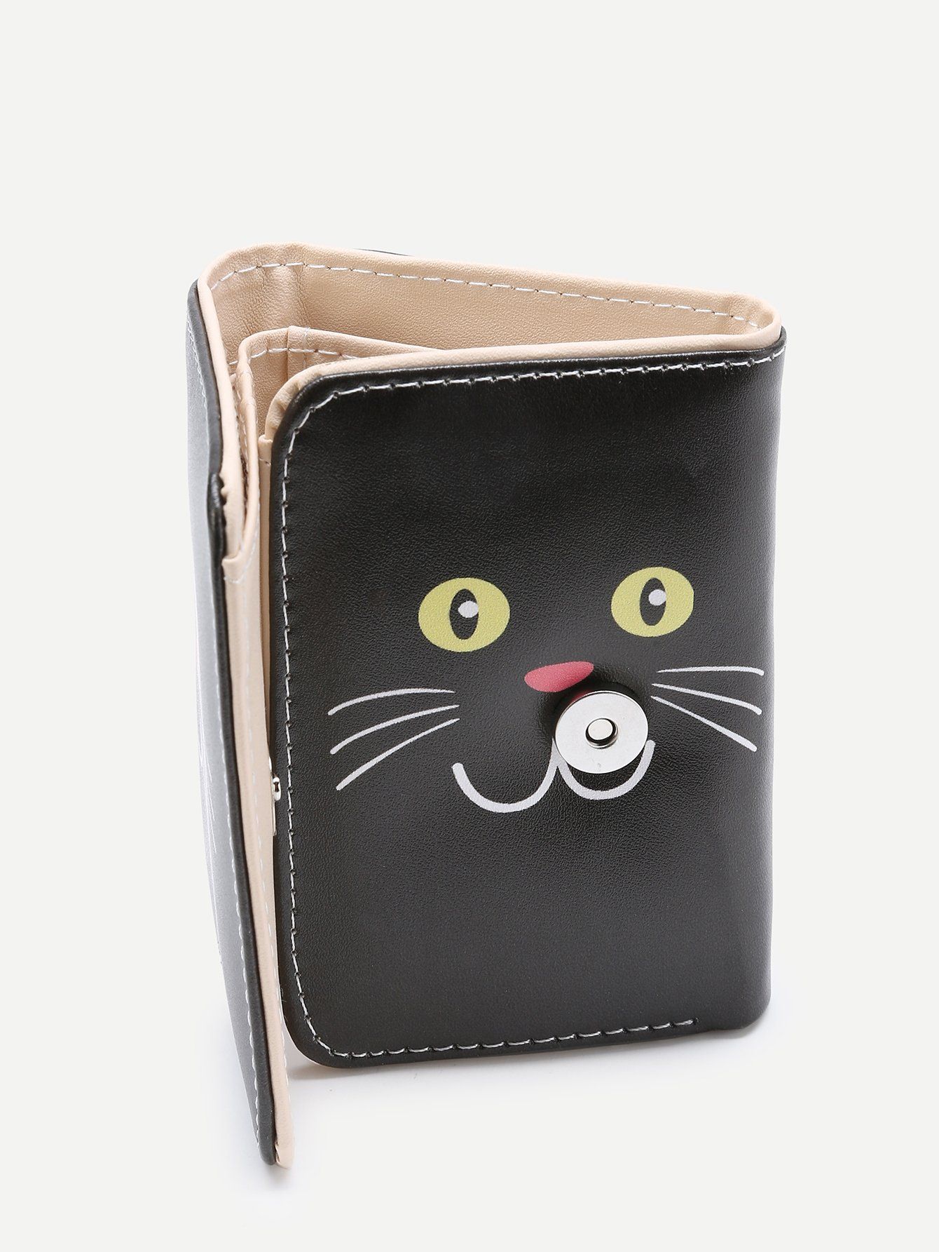 محفظة نقود جلد صناعي طباعة القطة الصغيره محافظ متوفر 1 لون  